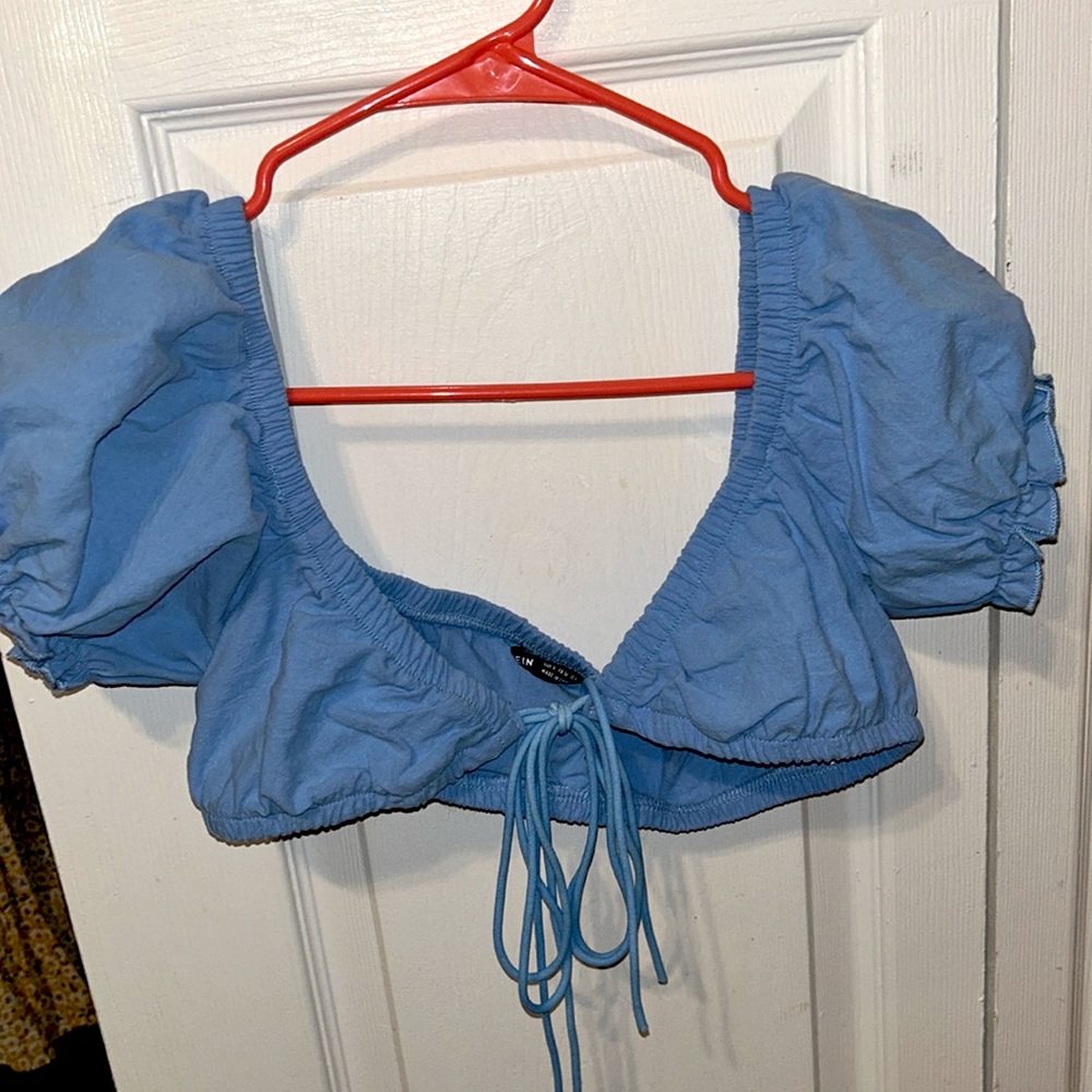 SHEIN small light blue crop top